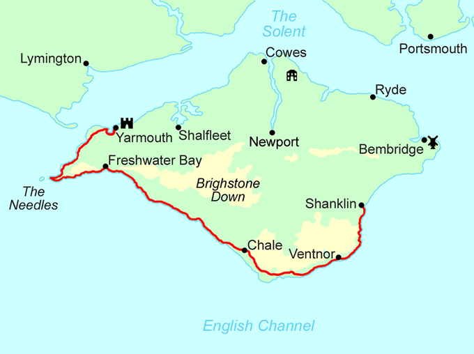 Isle of Wight Short Break map